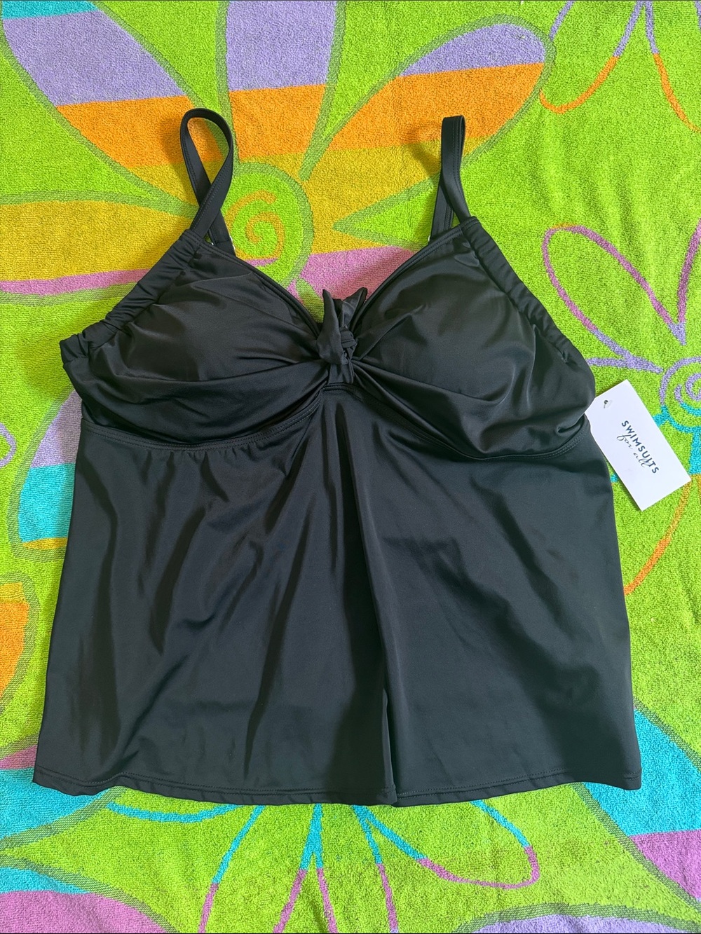 Women's Swimsuits For All Black Tankini Size 18 - New!